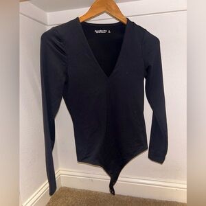 Abercrombie Black V-neck Bodysuit
